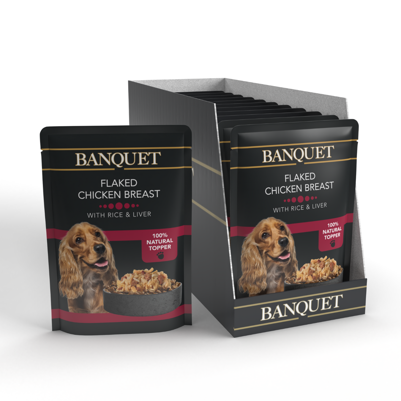 Banquet Adult Dog Chicken with Rice & Liver in Jelly Pouch - 15 Pack