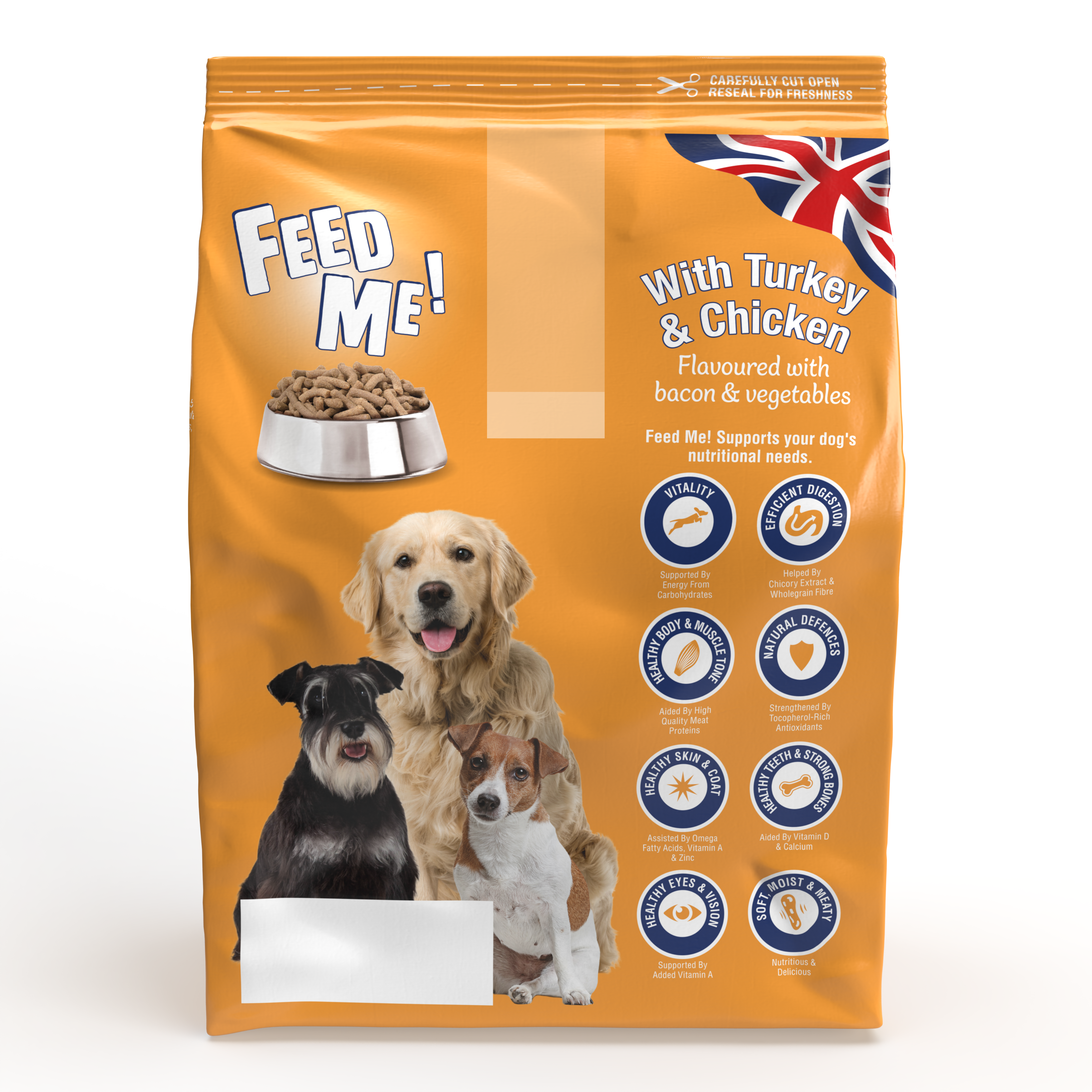 FEED ME! Adult Dog Turkey and Chicken flavoured with Bacon and Veg - 2 -12 kg