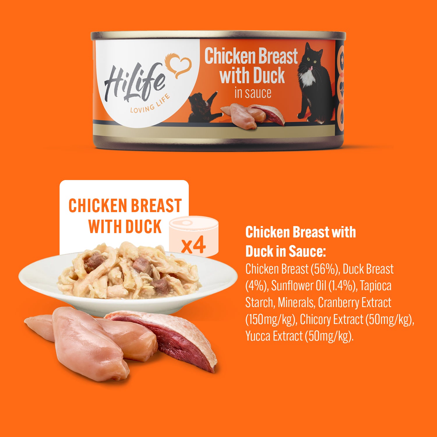 HiLife Adult Cat Chicken Recipes in Sauce - 70g 12 or 48 Cans