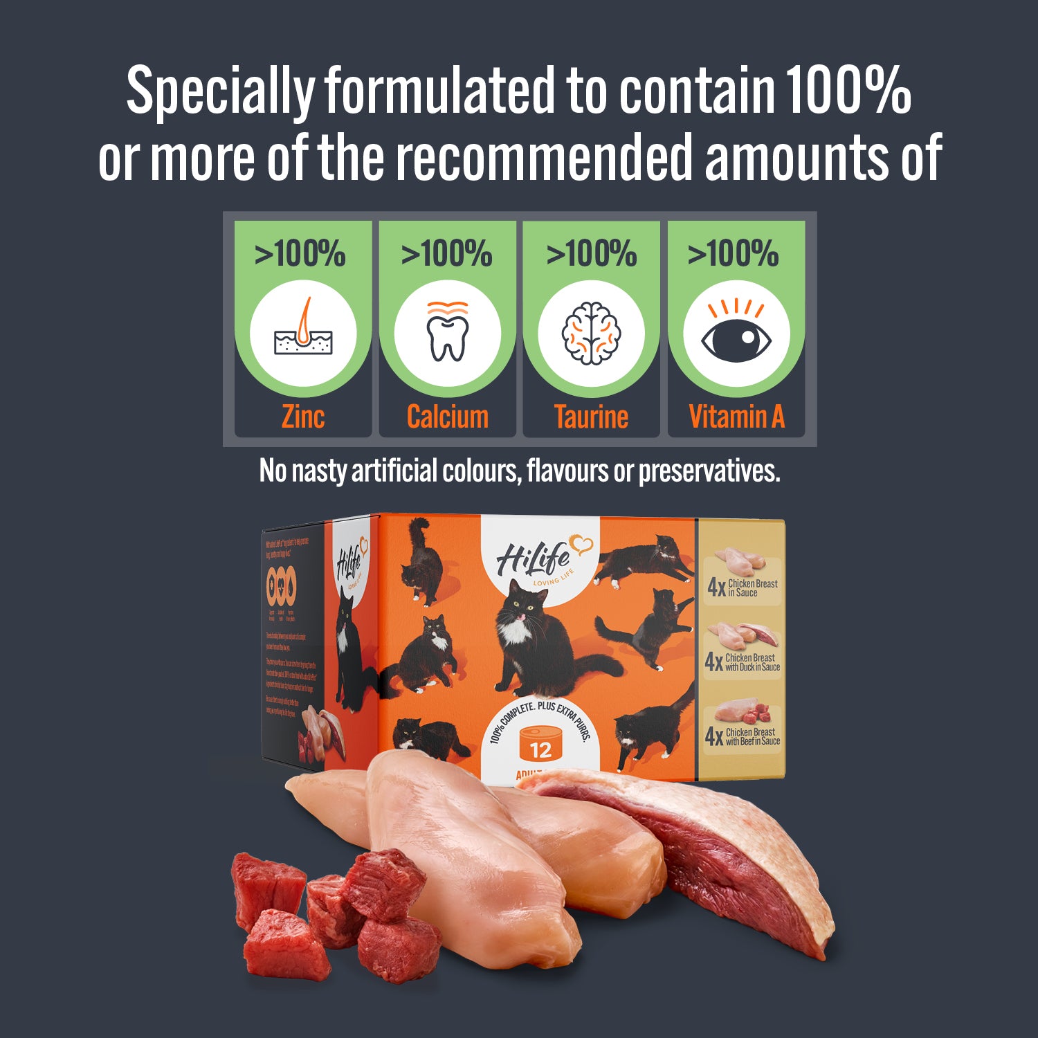 HiLife Adult Cat Chicken Recipes in Sauce - 70g 12 or 48 Cans