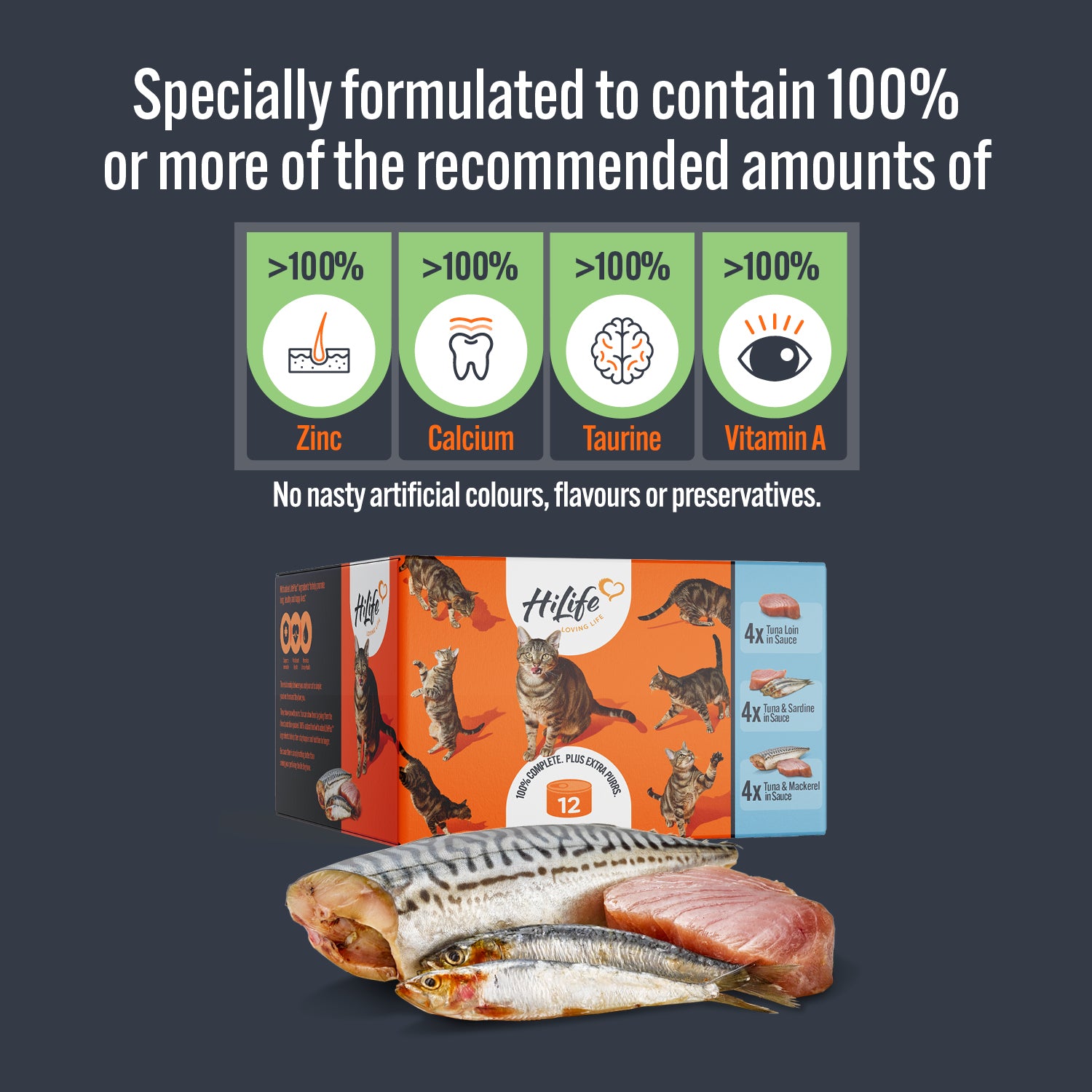 HiLife Adult Cat Tuna Recipes in Sauce - 70g 12 or 48 Cans