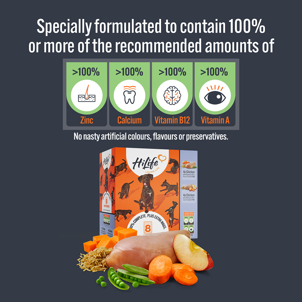 HiLife Puppy Chicken Recipes 150g Pouch Selection - 8 or 24 Pack
