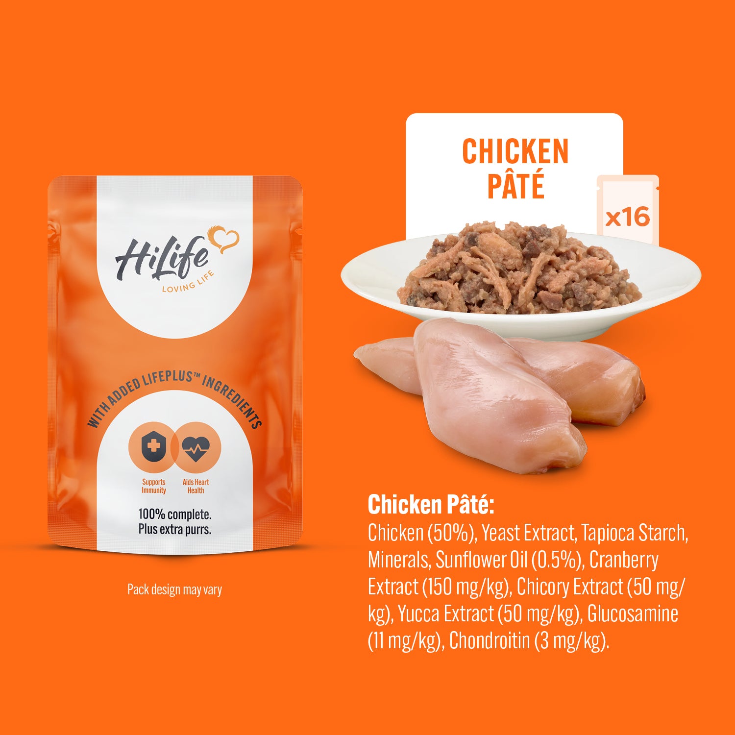 HiLife Mature Cat Chicken Pâté & Tuna Flakes 70g Pouch Selection - 32 Pack