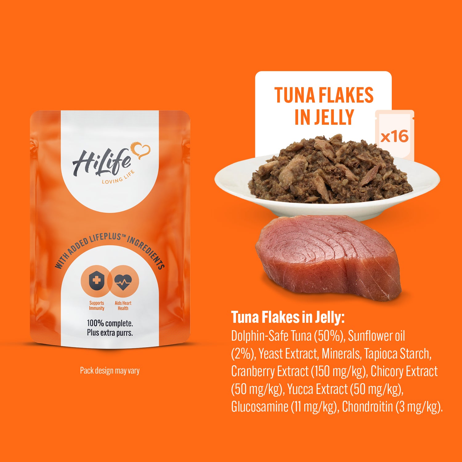 HiLife Mature Cat Chicken Pâté & Tuna Flakes 70g Pouch Selection - 32 Pack
