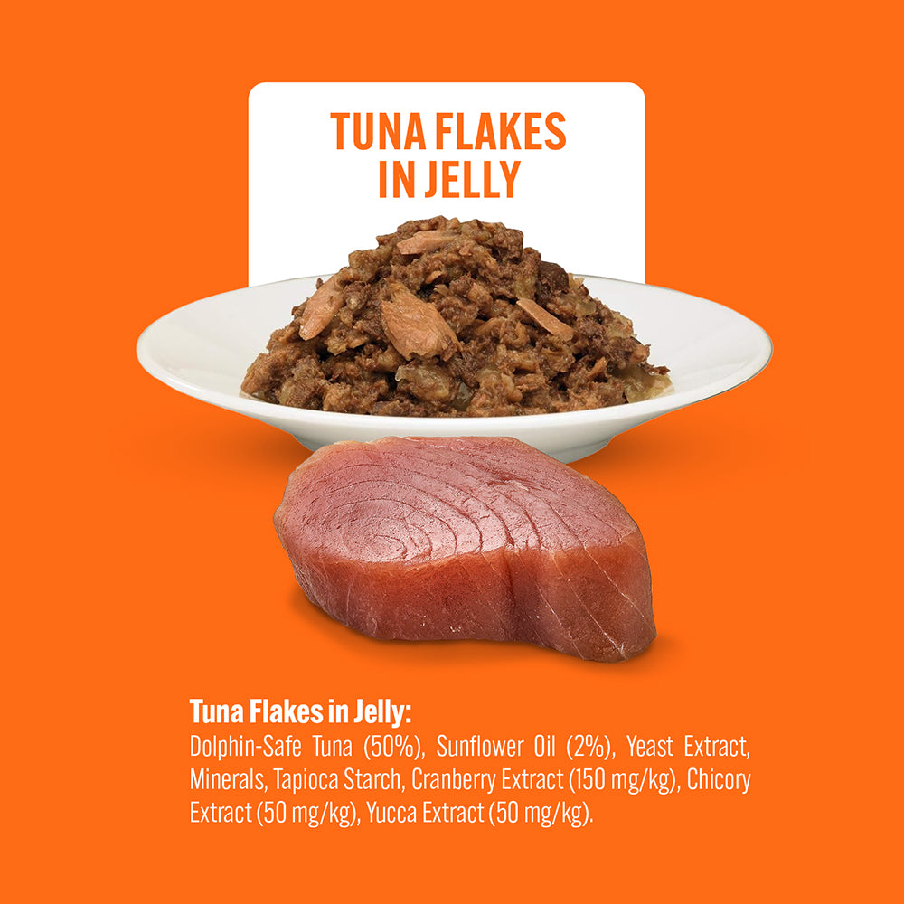 HiLife Adult Cat Tuna Flakes in Jelly 70g Pouches - 18 Pack