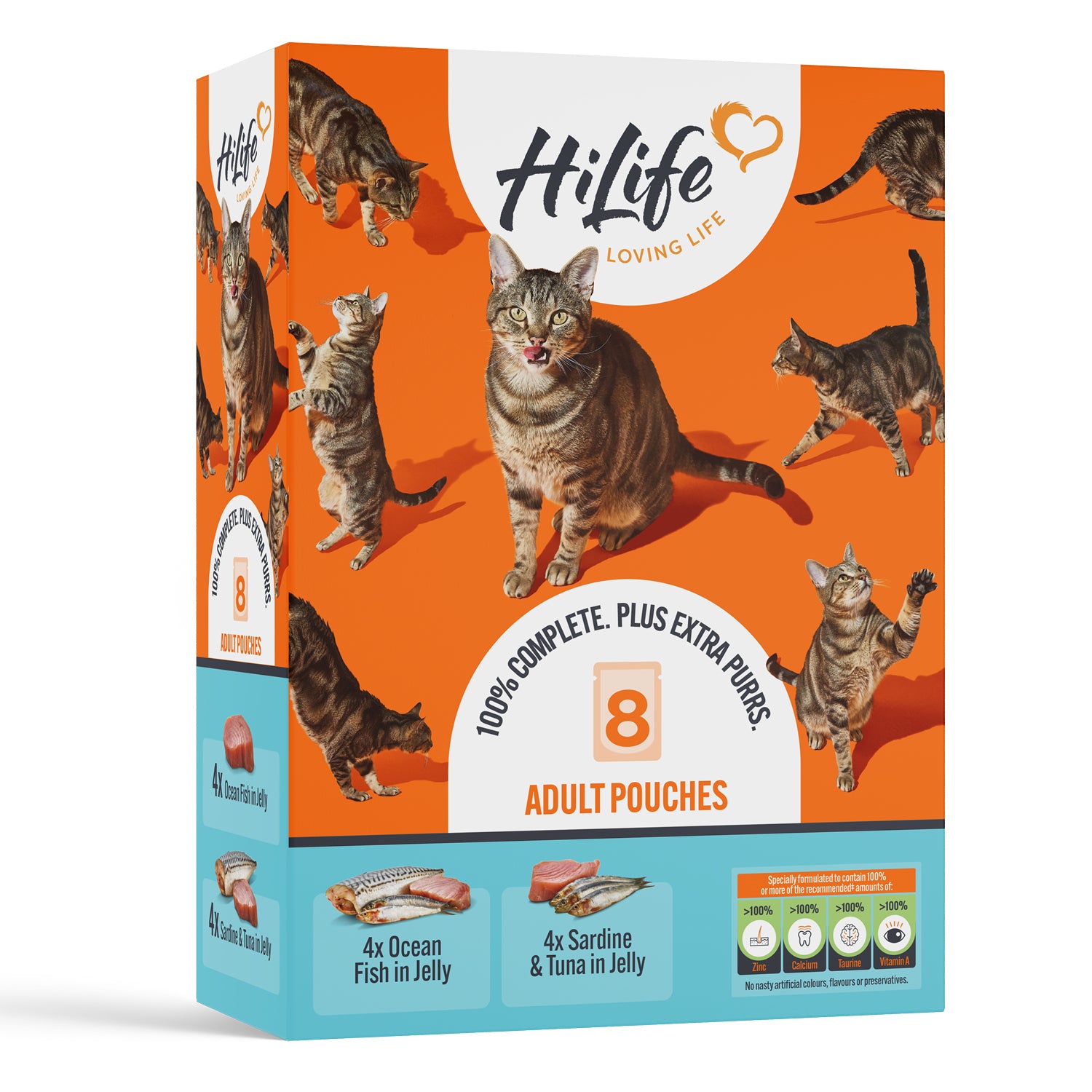 HiLife Adult Cat Ocean Fish Recipes in 70g Jelly Pouches - 8 or 32 Pack