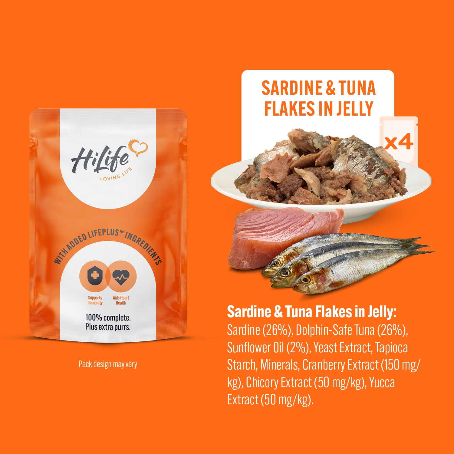 HiLife Adult Cat Ocean Fish Recipes in 70g Jelly Pouches - 8 or 32 Pack