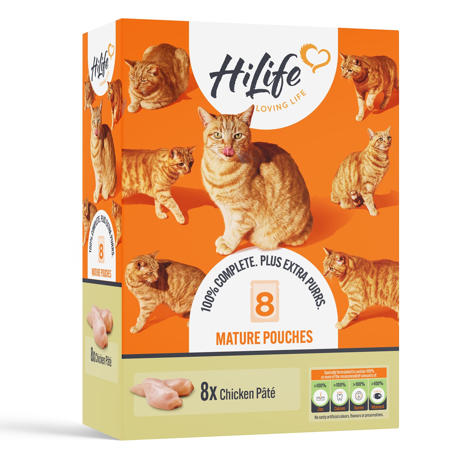 HiLife Mature Cat Chicken Pâté 70g Pouch - 8 or 32 Pack