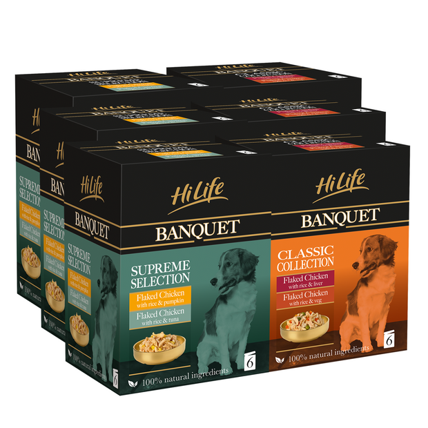BANQUET - Mixed Multipacks - 6 x 100g pouch. Classic Collection (x3) / Supreme Selection (x3)