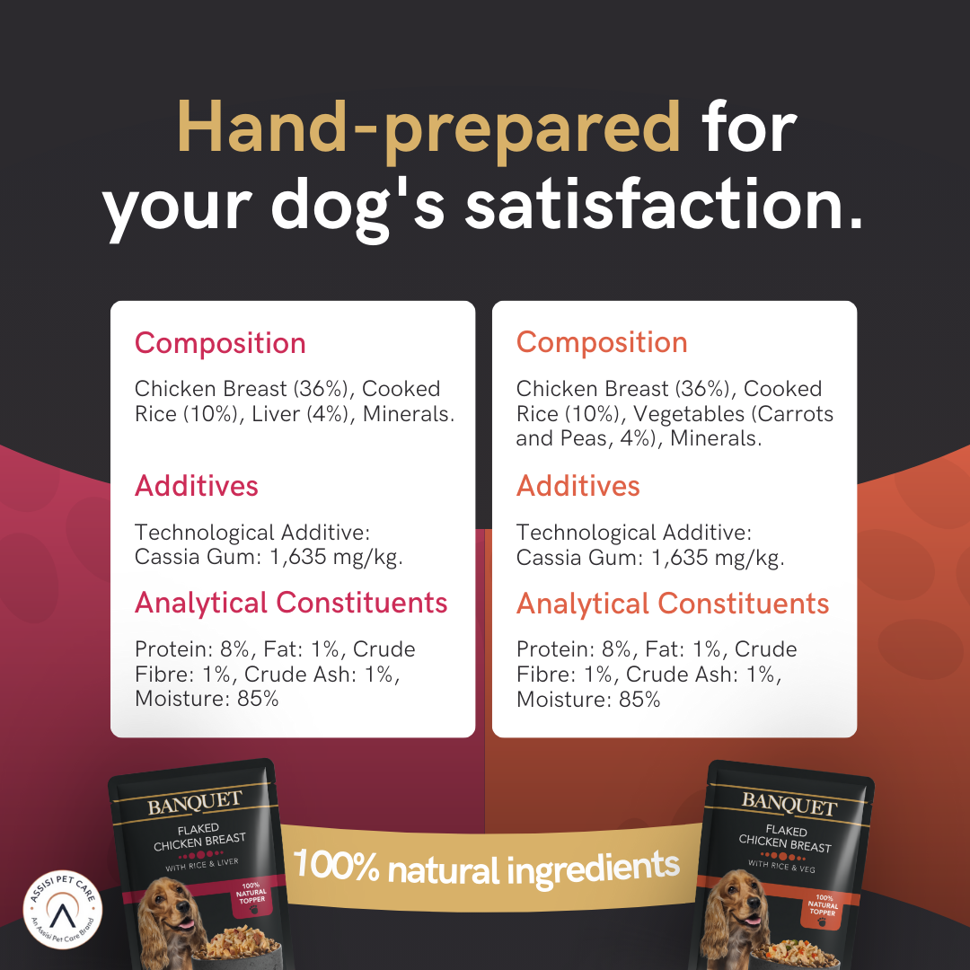 Banquet Adult Dog Mixed Case Chicken with Rice and Veg or Liver in Jelly Pouch - 30 Pack