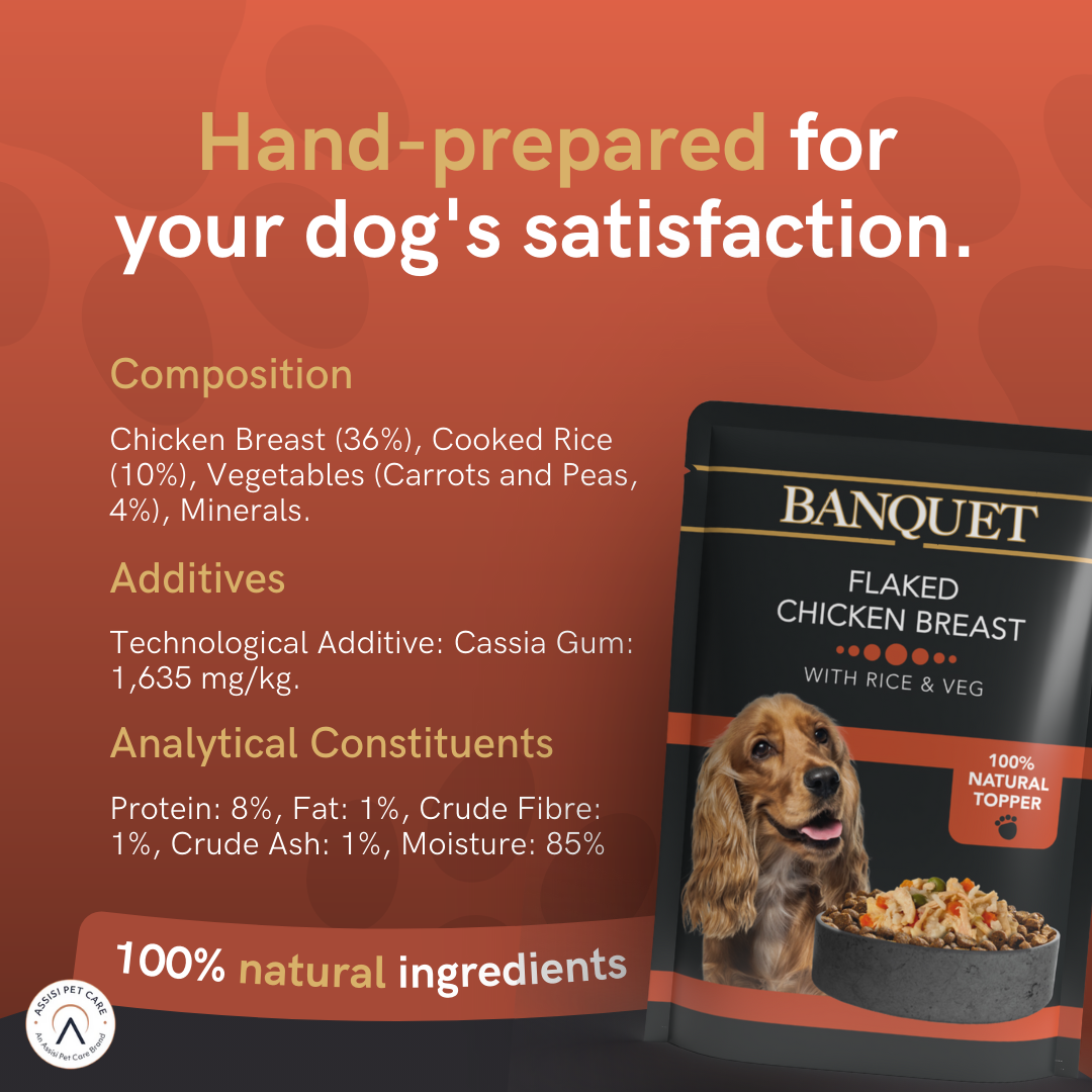 Banquet Adult Dog Flaked Chicken with Rice & Vegetables in Jelly Pouch - 15 Pack