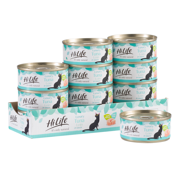 HiLife its only natural canned cat food Luxury Tuna Loin in Sauce case of 12 cans