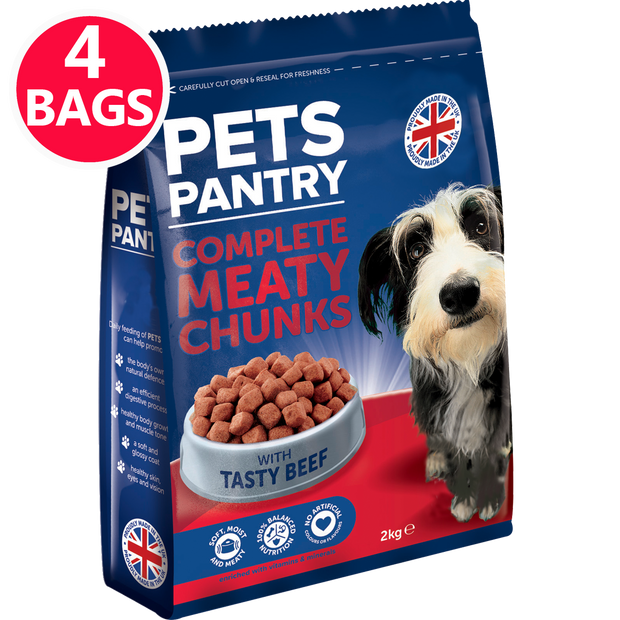 PETS PANTRY Complete Meaty Chunks with Tasty Beef
