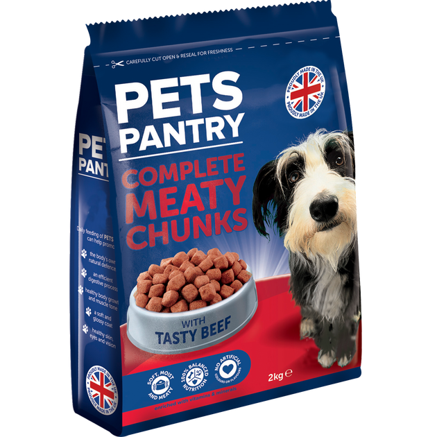 Dry dog food with meaty chunks online