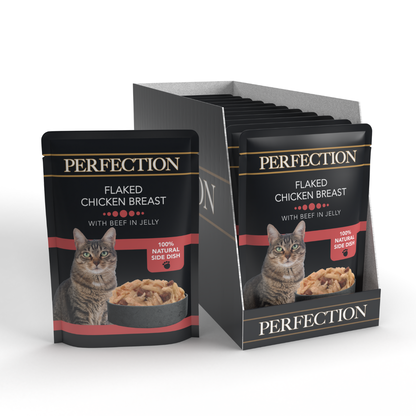 Perfection Adult Cat Chicken Breast with Beef Pouch - 18 Pack