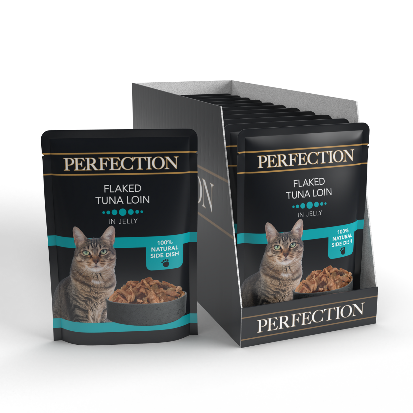 Perfection Adult Cat Flaked Tuna Loin Pouch - 18 Pack