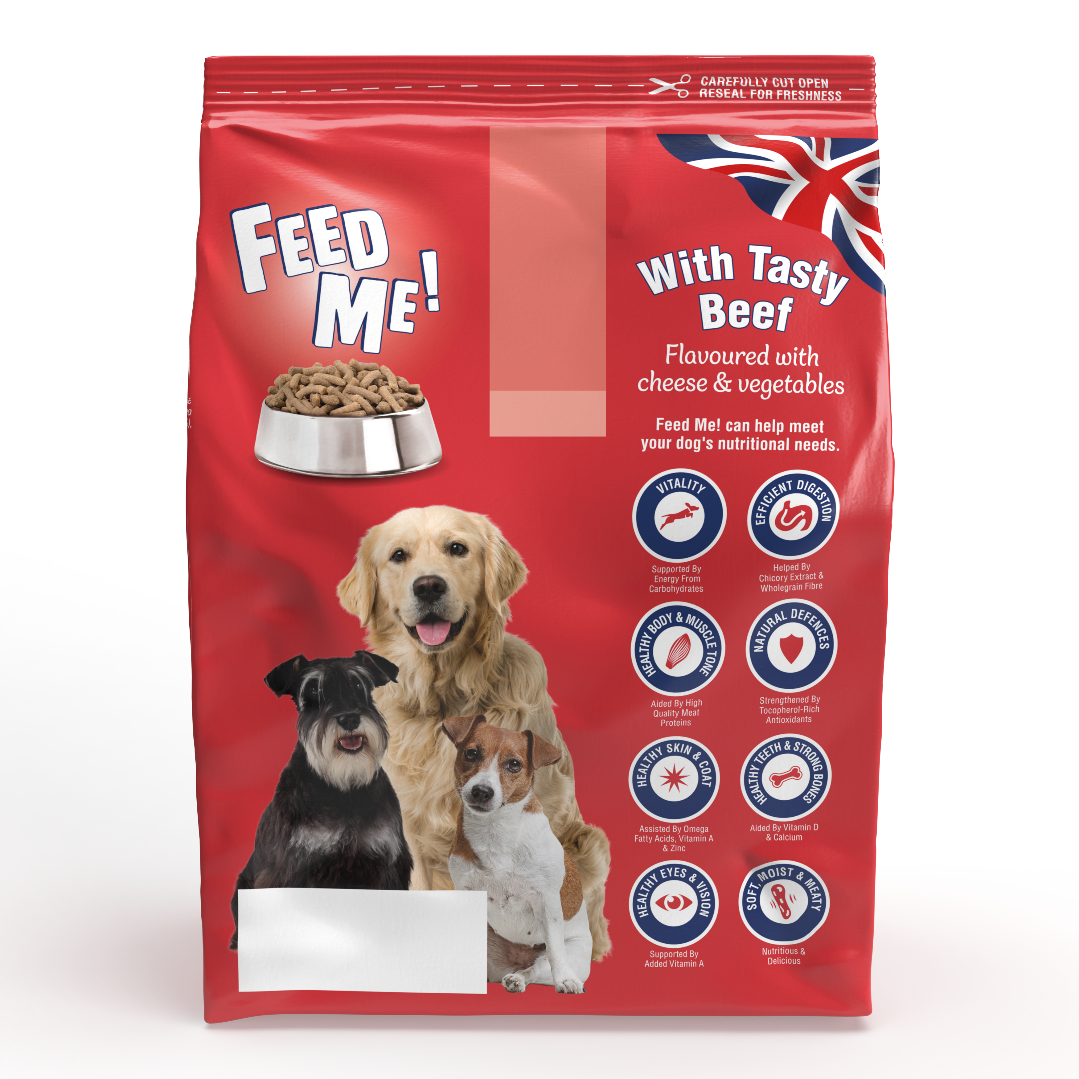 FEED ME! Adult Dog Tasty Beef flavoured with Cheese and Vegetables - 2kg - 12kg