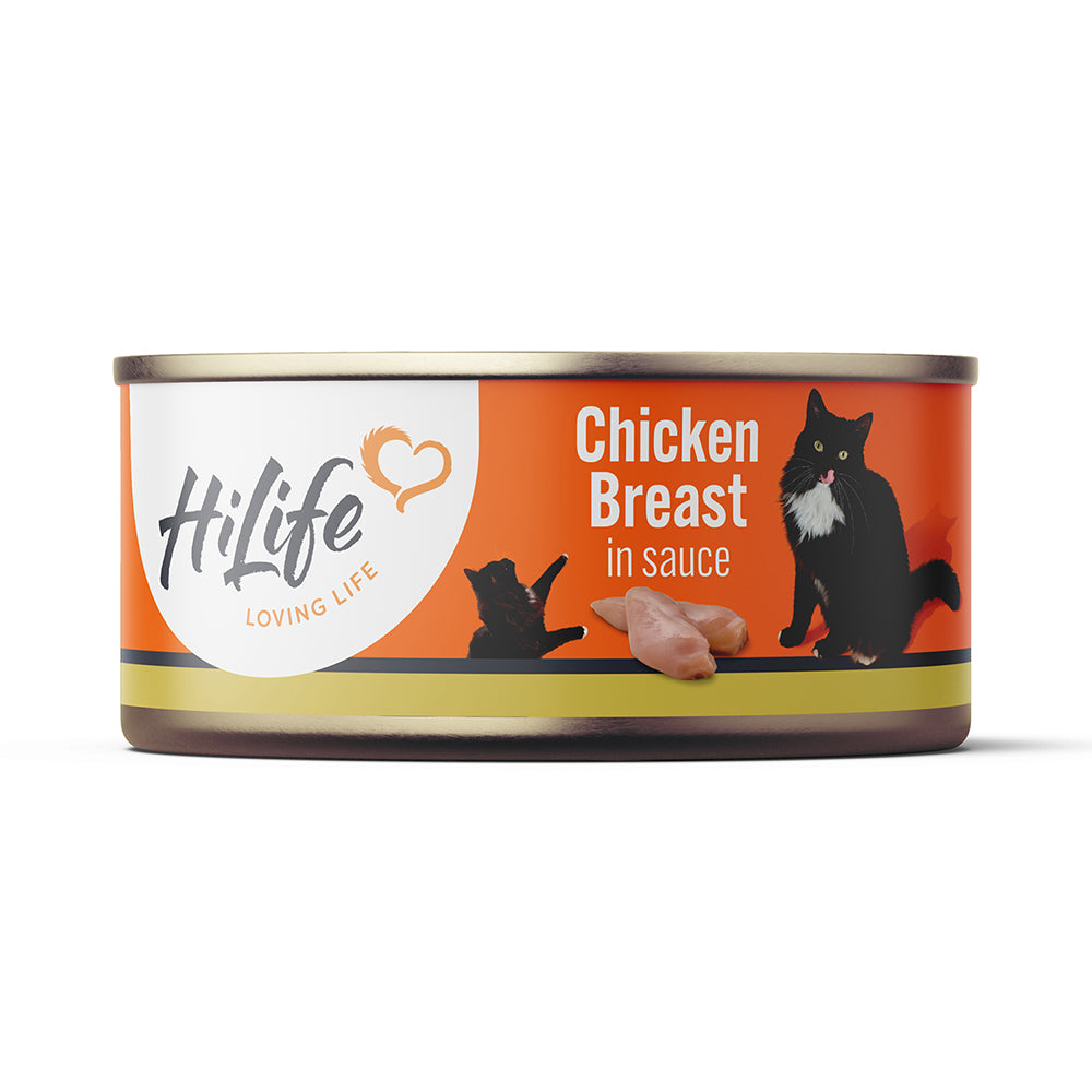 HiLife Adult Cat Chicken Breast in Sauce - 70g 12 Can Pack