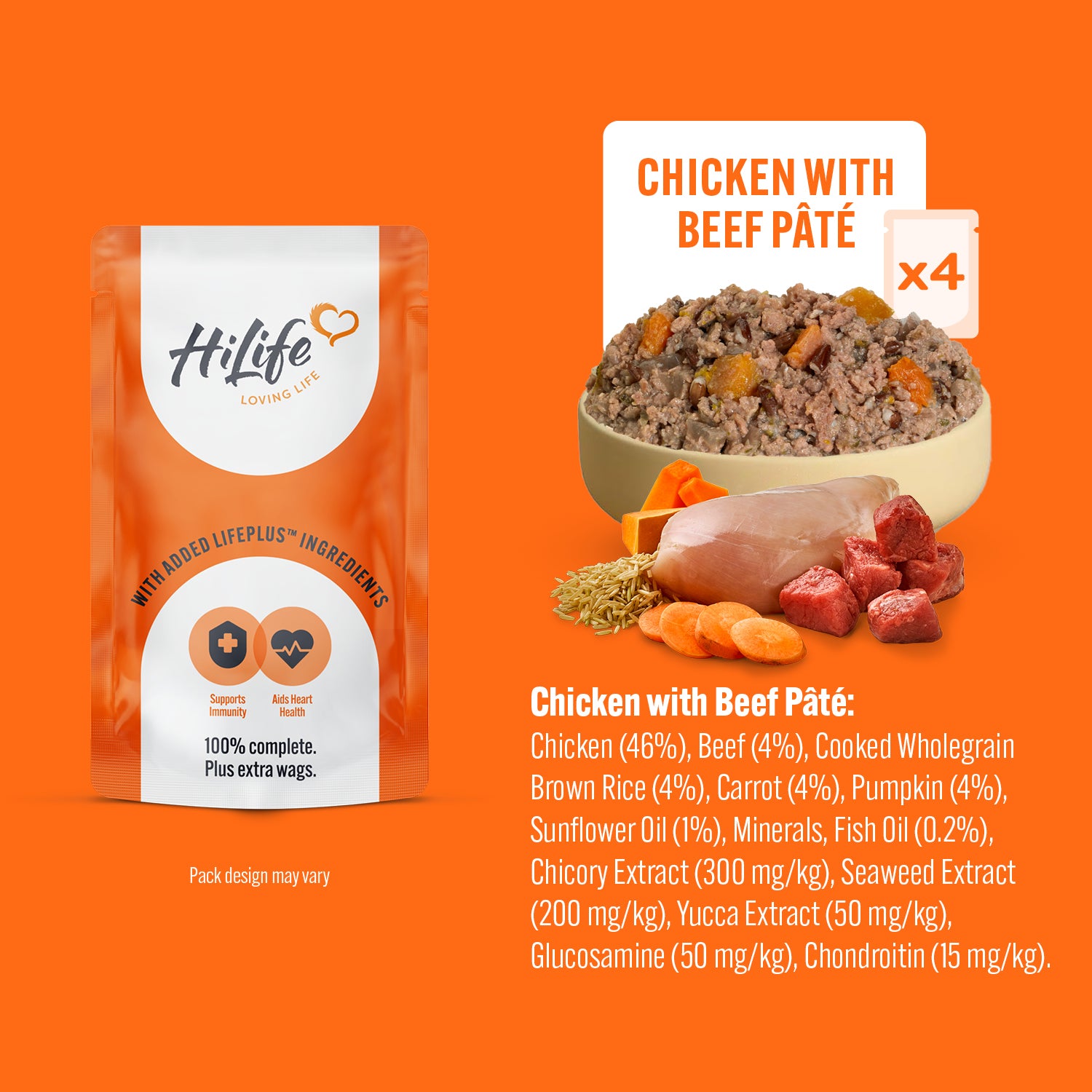 HiLife Adult Dog Chicken & Meat 150g Pouches - 8 or 24 Pack