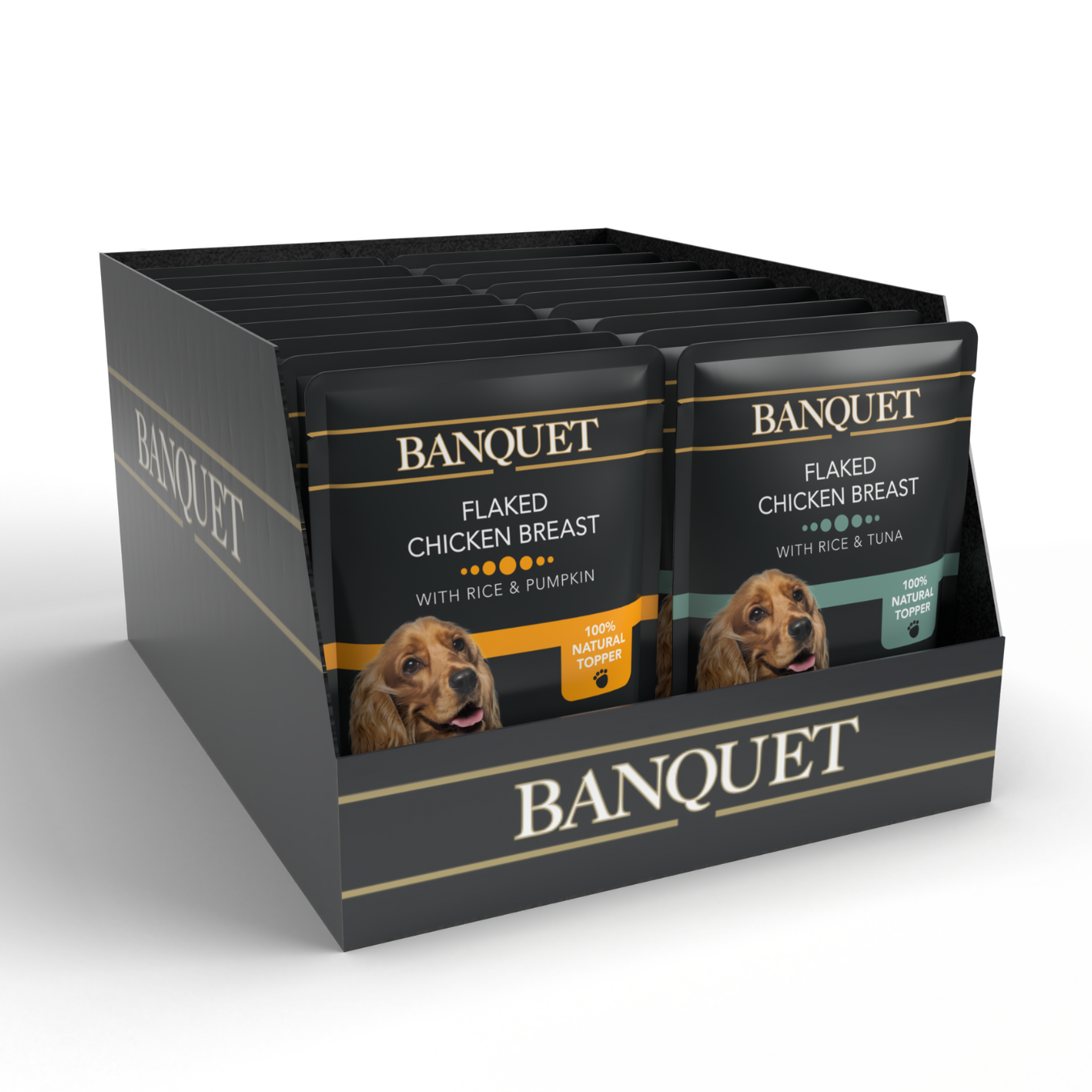 Banquet Adult Dog Mixed Case Chicken with Rice & Tuna or Pumpkin in Jelly Pouch - 30 Pack