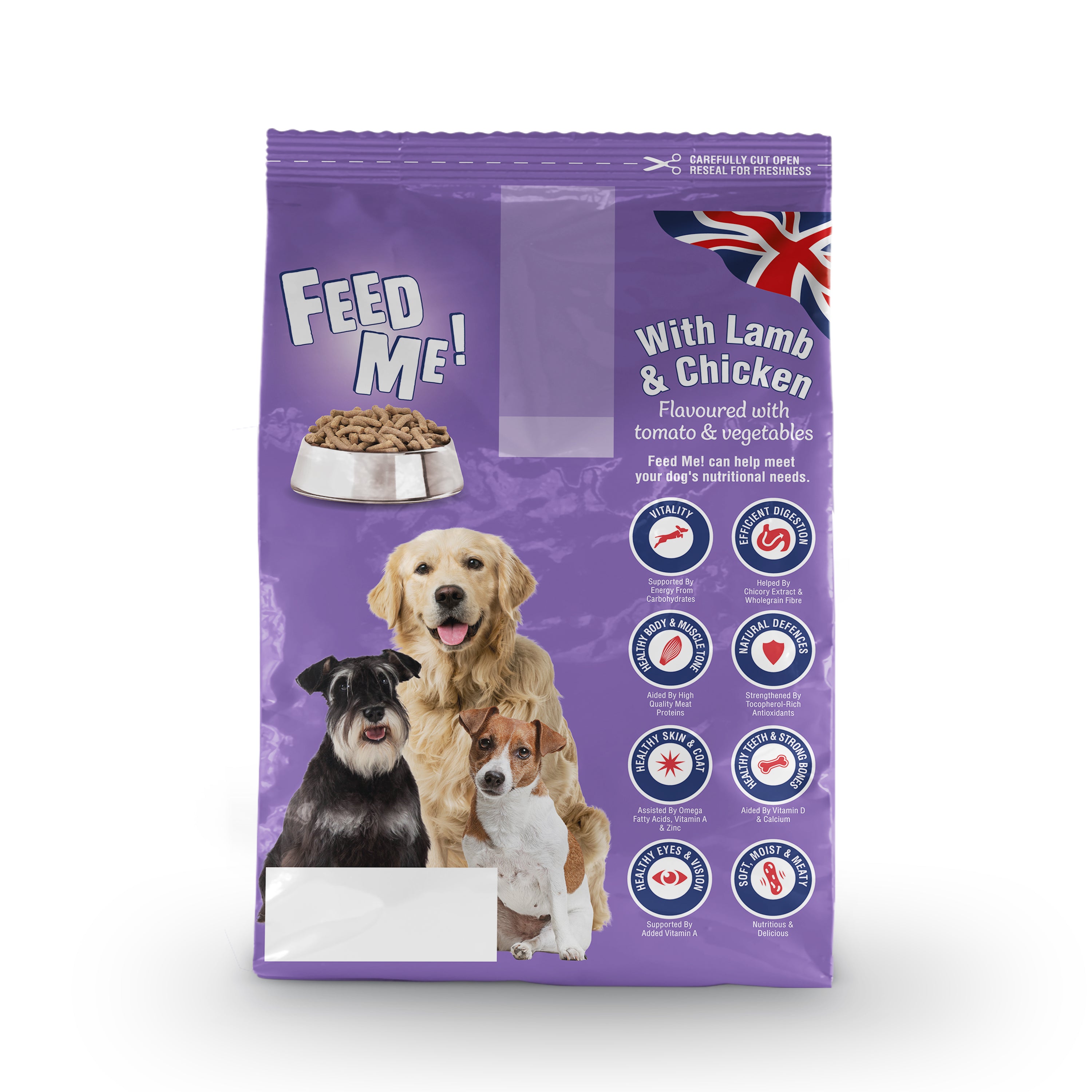 FEED ME! Adult Dog Lamb and Chicken flavoured with Tomato and Veg Recipe - 2kg - 8kg