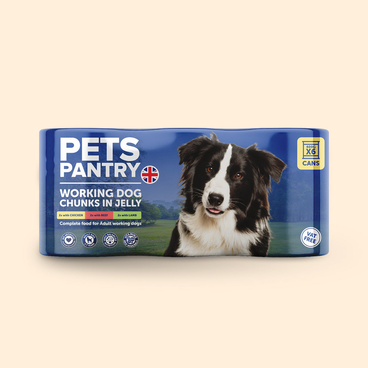 Pets Pantry Adult Working Dog Chunks in Jelly 6 x 400g Cans