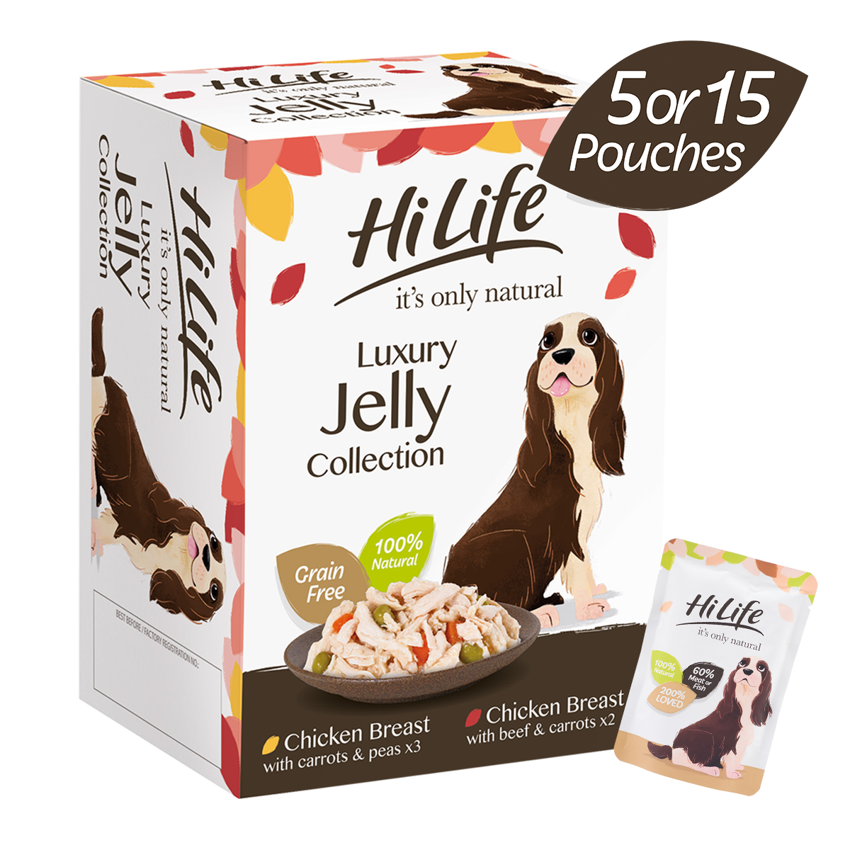 HiLife Adult Dog Jelly 100g Pouch Selection - 5 or 15 Pack
